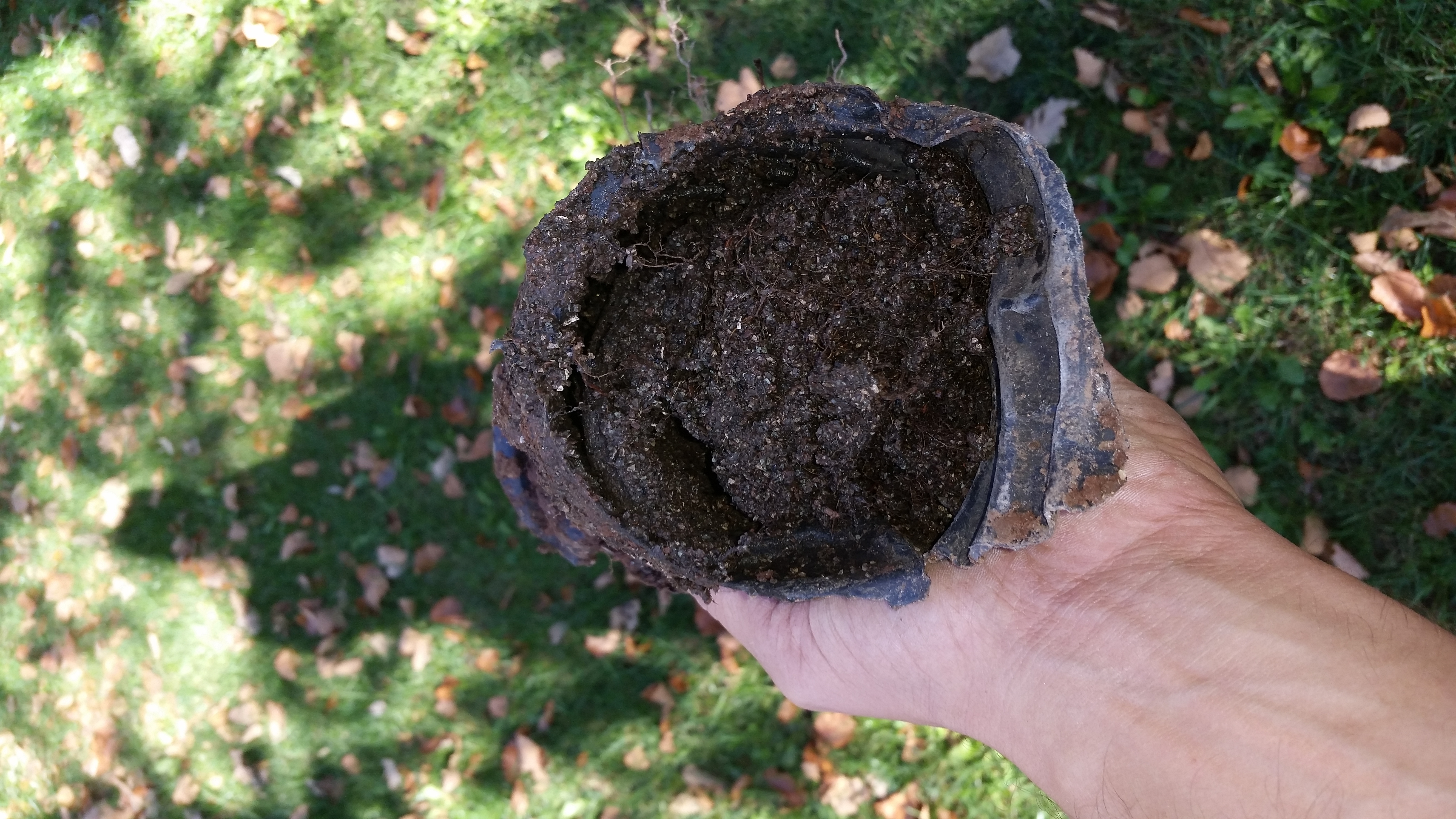 Exterior drain tile trench along foundation wall