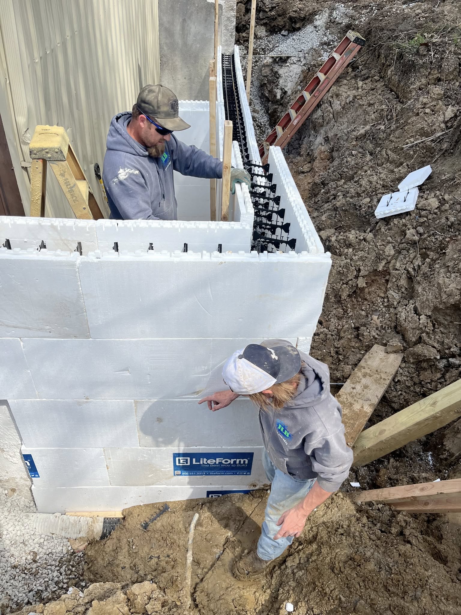 Wall bracing system installed to stabilize cracked foundation wall